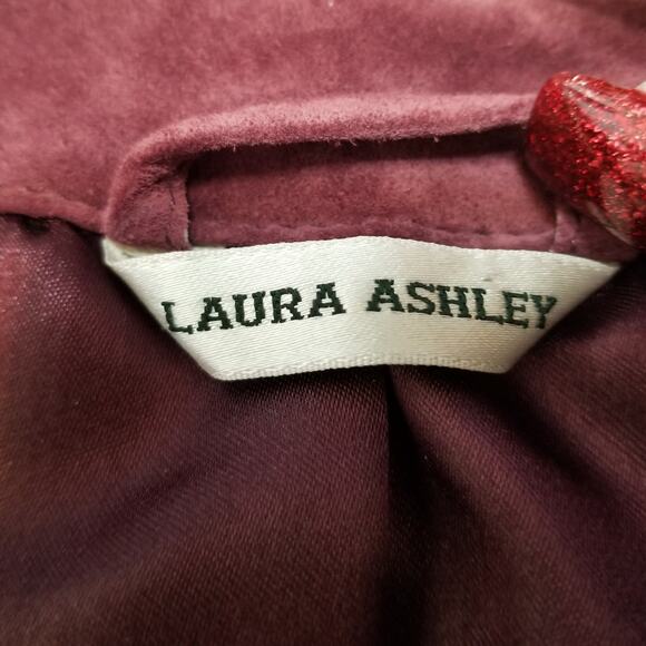 VTG- Laura Ashley Elegant Embellished Suede Leather Jacket Blazer Purple Size XL - Picture 10 of 12